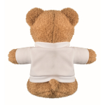 Ursinho de peluche com t-shirt para personalizar cor branco terceira vista