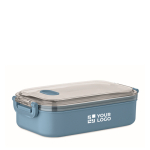 Lancheira de plástico com interior de aço inoxidável reciclado 750 ml cor preto mate vista principal