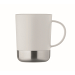 Caneca de plástico com base de aço inoxidável 300 ml cor branco quinta vista