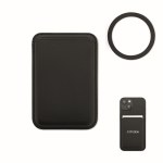 Porta-cartões magnético de polipele com capacidade para 3 cartões cor preto