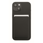 Porta-cartões magnético de polipele com capacidade para 3 cartões cor preto terceira vista