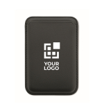 Porta-cartões magnético de polipele com capacidade para 3 cartões cor preto vista principal