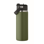 Garrafa de aço inoxidável de parede dupla com palhinha 500 ml cor verde-escuro décima vista