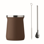 Copo de aço inoxidável especial para erva-mate 240 ml cor castanho segunda vista