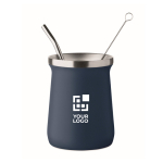 Copo de aço inoxidável especial para erva-mate 240 ml cor azul-marinho vista principal
