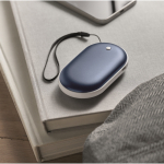 Aquecedor de mãos de alumínio com 3 níveis de calor 5000 mAh cor azul vista conjunto