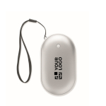 Aquecedor de mãos de alumínio com 3 níveis de calor 5000 mAh cor prateado mate vista principal