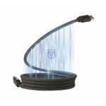 Cabo magnético trançado de rPET Tipo-C de 60 W, 1 m cor preto segunda vista