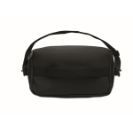 Saco térmico de PU com poliéster reciclado com bolso e alça 5,5 L cor preto quinta vista