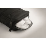 Mochila de cabine expansível de poliéster rPET 600D 15'' cor preto vista fotografia