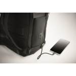 Mochila de cabine expansível de poliéster rPET 600D 15'' cor preto terceira vista fotografia