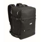 Mochila de cabine expansível de poliéster rPET 600D 15'' cor preto vista principal