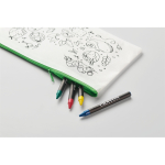 Estojo non-woven para criança para colorir com 4 lápis cor verde-lima vista fotografia quarta vista