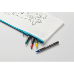 Estojo non-woven para criança para colorir com 4 lápis cor azul-claro vista fotografia quarta vista