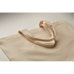 Saco tote de algodão com fole e asas 220 g/m2 cor bege vista fotografia quarta vista
