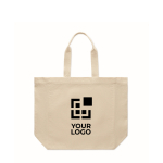 Saco tote de algodão com fole e asas 220 g/m2 cor bege vista principal