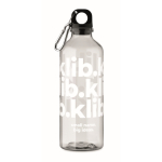 Garrafa translúcida de rPET com tampa e mosquetão 500 ml cor transparente vista principal