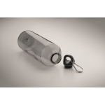 Garrafa translúcida de rPET com mosquetão 750 ml cor cinzento transparente vista fotografia quarta vista