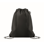 Saco-mochila de cordão de rPET non-woven 80 g/m2 cor preto