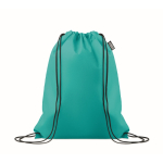 Saco-mochila de cordão de rPET non-woven 80 g/m2 cor turquesa