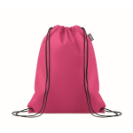 Saco-mochila de cordão de rPET non-woven 80 g/m2 cor fúcsia