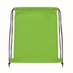 Mochila de cordão preto de poliéster rPET para criança cor verde-lima terceira vista