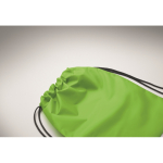 Mochila de cordão preto de poliéster rPET para criança cor verde-lima vista fotografia terceira vista