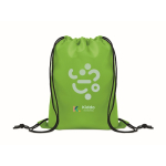 Mochila de cordão preto de poliéster rPET para criança cor verde-lima vista principal
