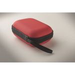 Kit de primeiros socorros em estojo duro de plástico cor vermelho vista fotografia quinta vista