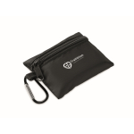 Kit de primeiros socorros compacto, saco de rPET e mosquetão alumínio cor preto vista principal segunda vista