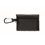 Kit de primeiros socorros compacto, saco de rPET e mosquetão alumínio cor preto terceira vista