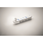 Organizador de cabos de silicone com detalhe de bambu cor branco vista fotografia sexta vista