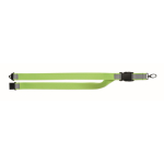 Lanyard refletor de rPET com fecho de segurança e grossura de 2,5 cm cor amarelo fluorescente sétima vista