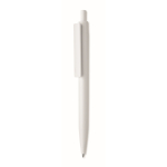 Caneta corporativa de plástico reciclado com tinta azul cor branco