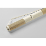 Tapete de praia de palha natural enrolável com alça cor bege vista fotografia terceira vista