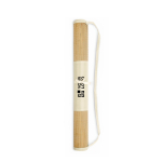 Tapete de praia de palha natural enrolável com alça cor bege vista principal