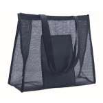 Saco de compras de malha rPET com bolso frontal 20 L cor azul