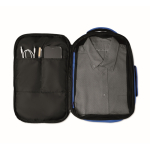 Mochila de cabine de poliéster rPET com manga para trolley 15'' cor azul real