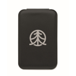 Espelho compacto de PU em estojo dobrável para carteira cor preto vista principal segunda vista