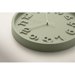 Relógio de parede com acabamento mate com movimento silencioso cor verde menta vista fotografia quarta vista