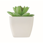 Planta mini artificial de PP tipo suculenta decorativa cor branco segunda vista