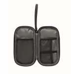 Bolsa organizadora técnica de poliéster 600D com PU cor preto segunda vista