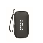 Bolsa organizadora técnica de poliéster 600D com PU cor preto vista principal