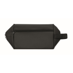 Nécessaire de poliéster rPET 600D com asa e fecho de correr cor preto sétima vista