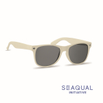 Óculos de sol de sol UV400 com armação de SEAQUAL® e lentes pretas cor bege quinta vista