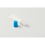 Bálsamo labial vegan em tubo com FPS10, baunilha 12 g cor turquesa vista fotografia quarta vista