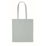 Saco de compras de bombazine de poliéster com asas compridas 220 g/m2 cor azul-claro