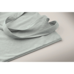 Saco de compras de bombazine de poliéster com asas compridas 220 g/m2 cor azul-claro vista fotografia terceira vista