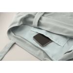 Saco grande de bombazine de poliéster com fecho de correr 220 g/m2 cor azul-claro vista fotografia sexta vista