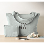 Saco grande de bombazine de poliéster com fecho de correr 220 g/m2 cor azul-claro vista conjunto principal